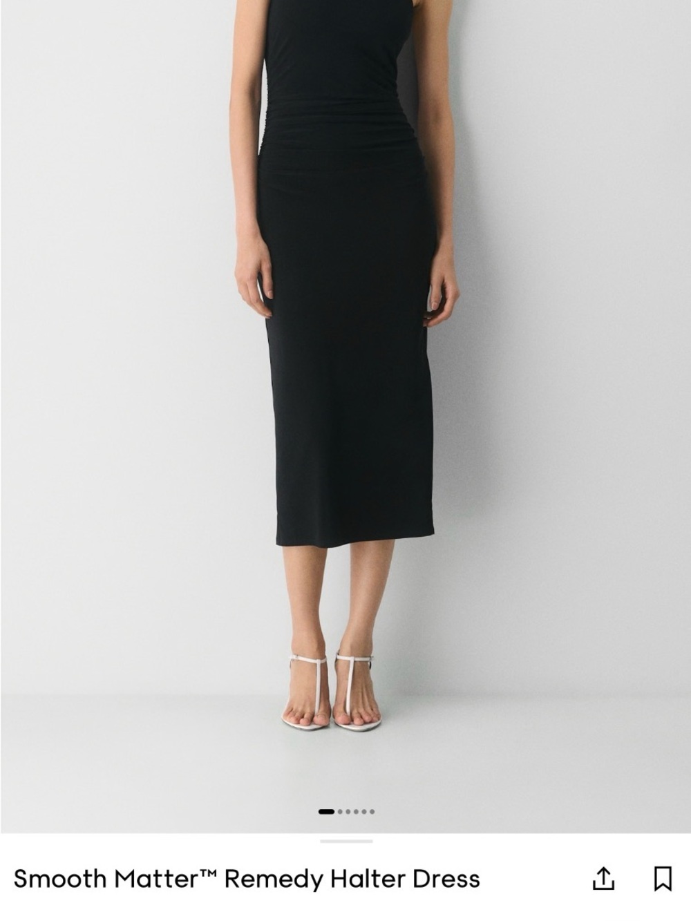 Aritzia Remedy Smooth Matter Halter Backless Midi Dress — Black - Picture 5 of 8